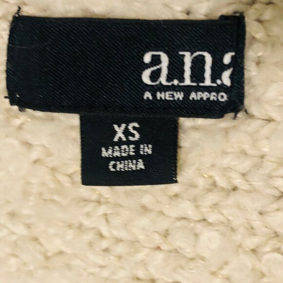 A.N.A  White Black Stripes Oversized Collar Open Draped Front Vest  Sz XS -M - Picture 4 of 4